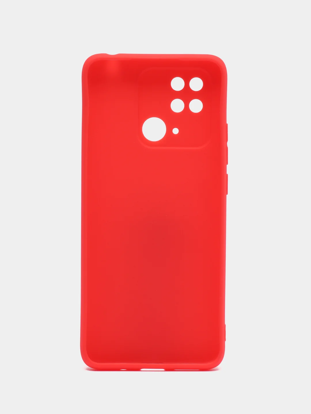 Красный чехол силиконовый на Xiaomi Redmi 10C, матовый, с защитой камеры