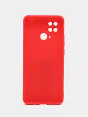 Красный чехол силиконовый на Xiaomi Redmi 10C, матовый, с защитой камеры