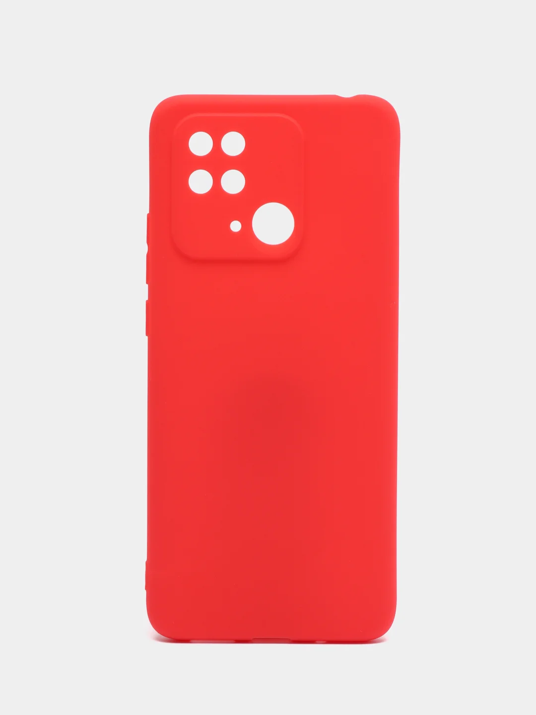 Красный чехол силиконовый на Xiaomi Redmi 10C, матовый, с защитой камеры