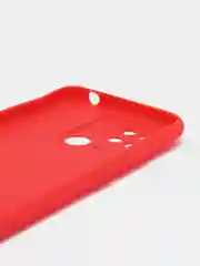 Красный чехол силиконовый на Xiaomi Redmi 10C, матовый, с защитой камеры