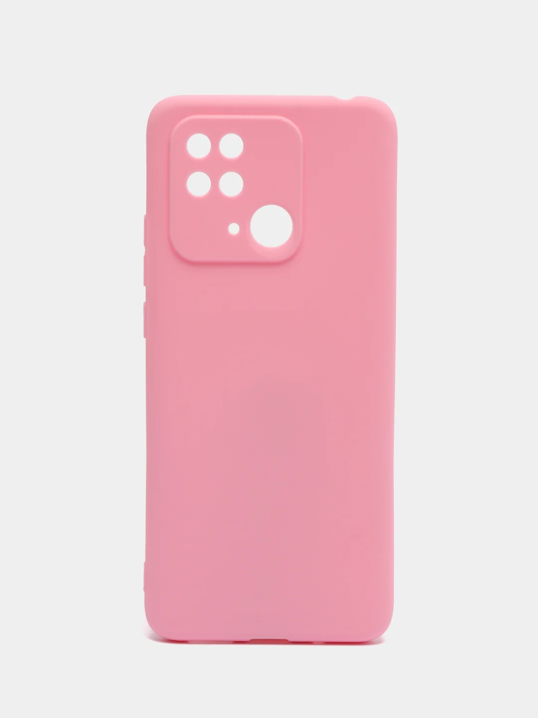 Розовый чехол силиконовый на Xiaomi Redmi 10C, матовый, с защитой камеры