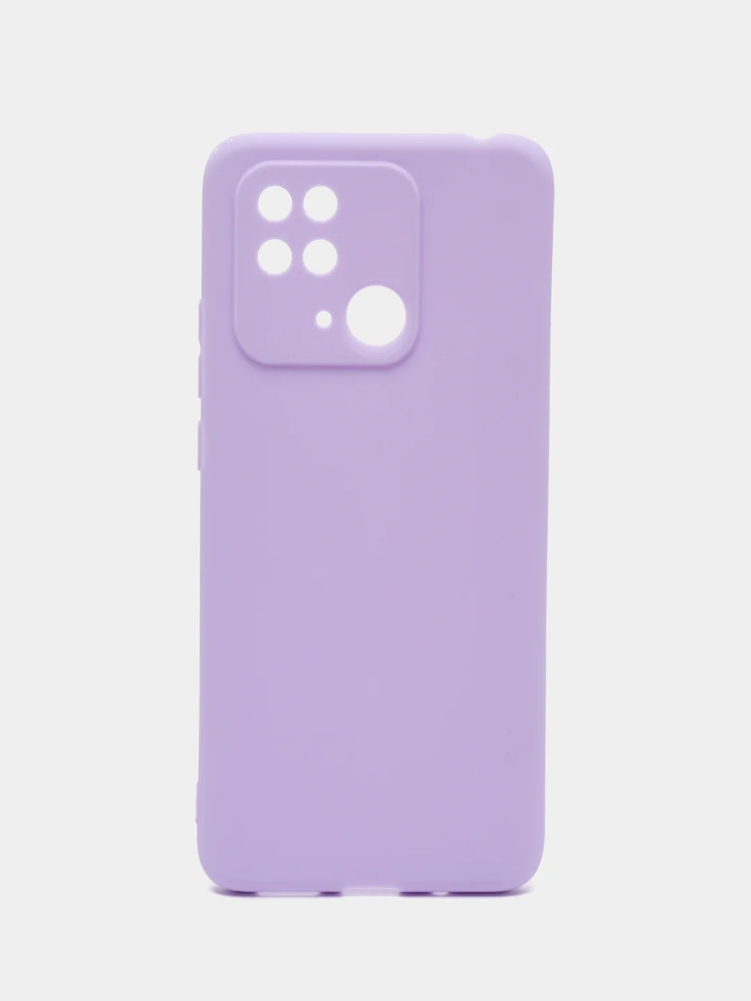 Сиреневый чехол силиконовый на Xiaomi Redmi 10C, матовый, с защитой камеры