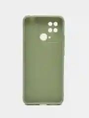 Оливковый чехол силиконовый на Xiaomi Redmi 10C, матовый, с защитой камеры