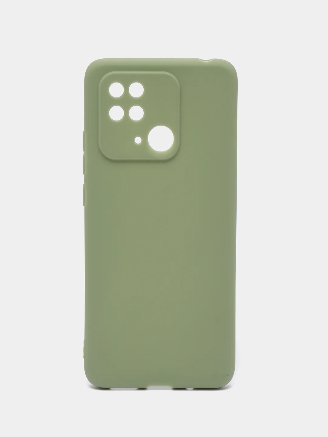Оливковый чехол силиконовый на Xiaomi Redmi 10C, матовый, с защитой камеры