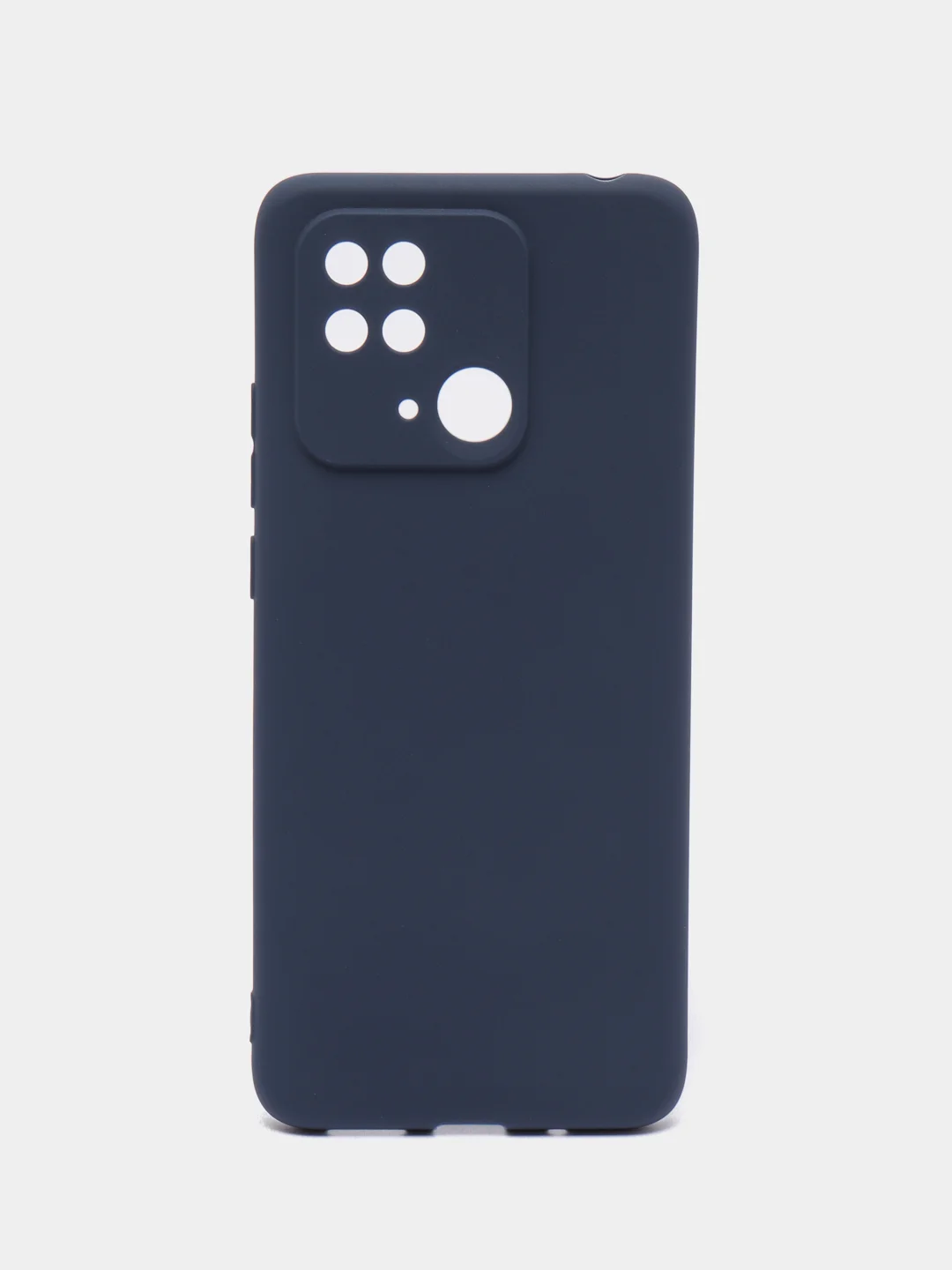 Синий чехол силиконовый на Xiaomi Redmi 10C, матовый, с защитой камеры