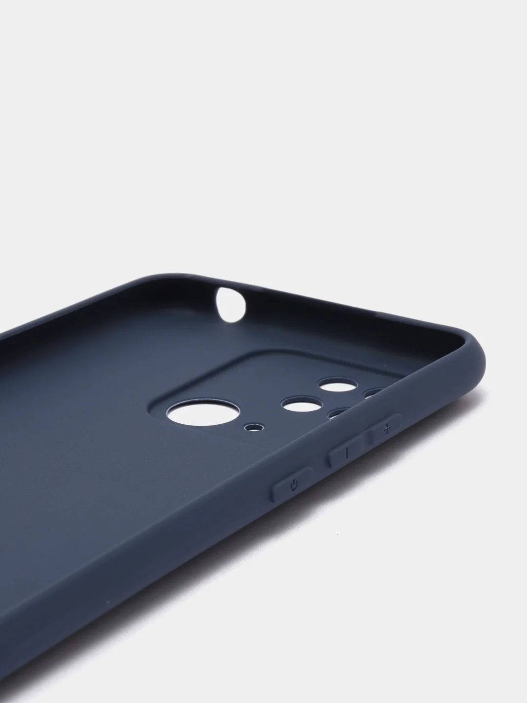 Синий чехол силиконовый на Xiaomi Redmi 10C, матовый, с защитой камеры