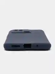 Синий чехол силиконовый на Xiaomi Redmi 10C, матовый, с защитой камеры