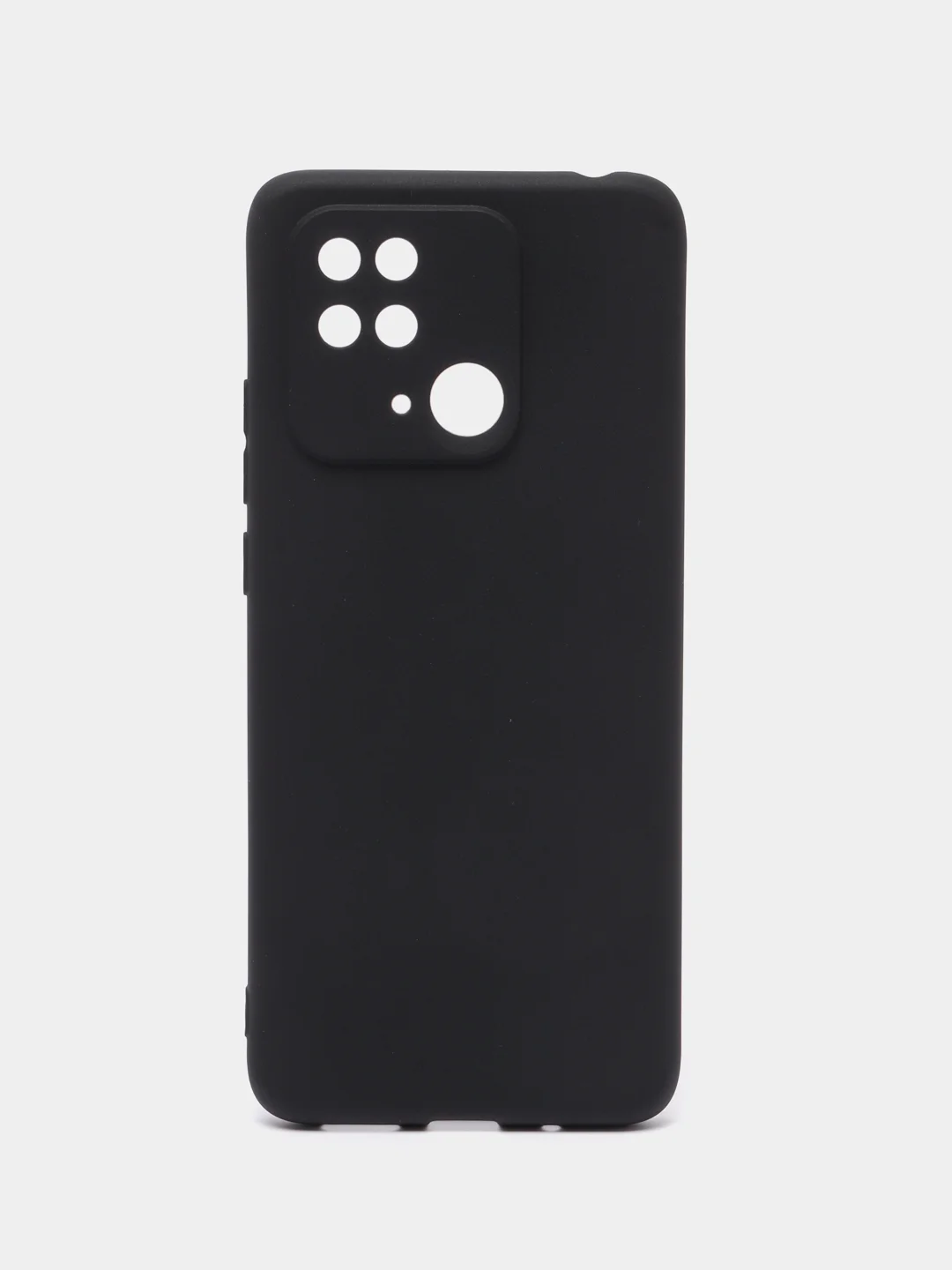 Черный чехол силиконовый на Xiaomi Redmi 10C, матовый, с защитой камеры