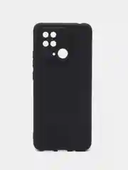 Черный чехол силиконовый на Xiaomi Redmi 10C, матовый, с защитой камеры