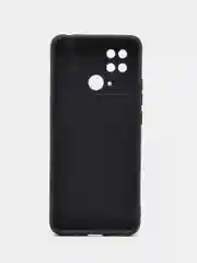 Черный чехол силиконовый на Xiaomi Redmi 10C, матовый, с защитой камеры