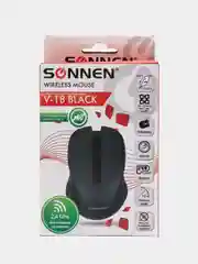 Мышь беспроводная, бесшумная SONNEN  V18, USB, 800/1200/1600 dpi, 4 кнопки, черная,513514
