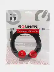 Кабель (патч-корд) UTP 5e категория, RJ-45, 3 м,SONNEN для подключения по сети LAN, 513123