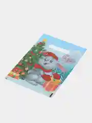 Розовый пакет полиэтиленовый, новогодний, 2 размера