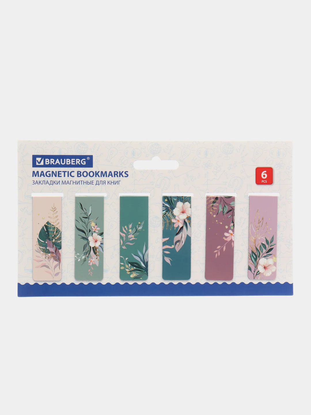 Закладки для книг МАГНИТНЫЕ, "TROPICS", набор 12 шт., 60x20 мм, BRAUBERG, 113172