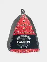 Красный шапка для бани мужская с принтом "Лучшему банщику №1", "Хозяин бани"