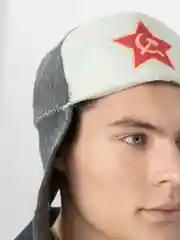 Серый меланж шапка-ушанка для бани, мужская