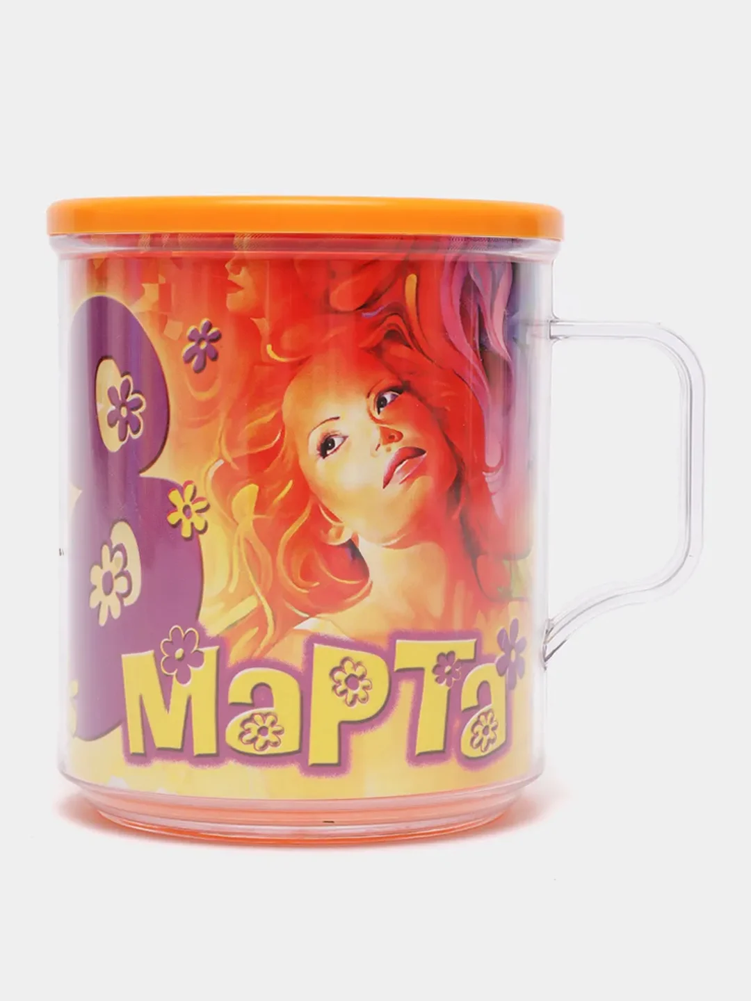 Желтый термокружка "8 марта", 0,4 л