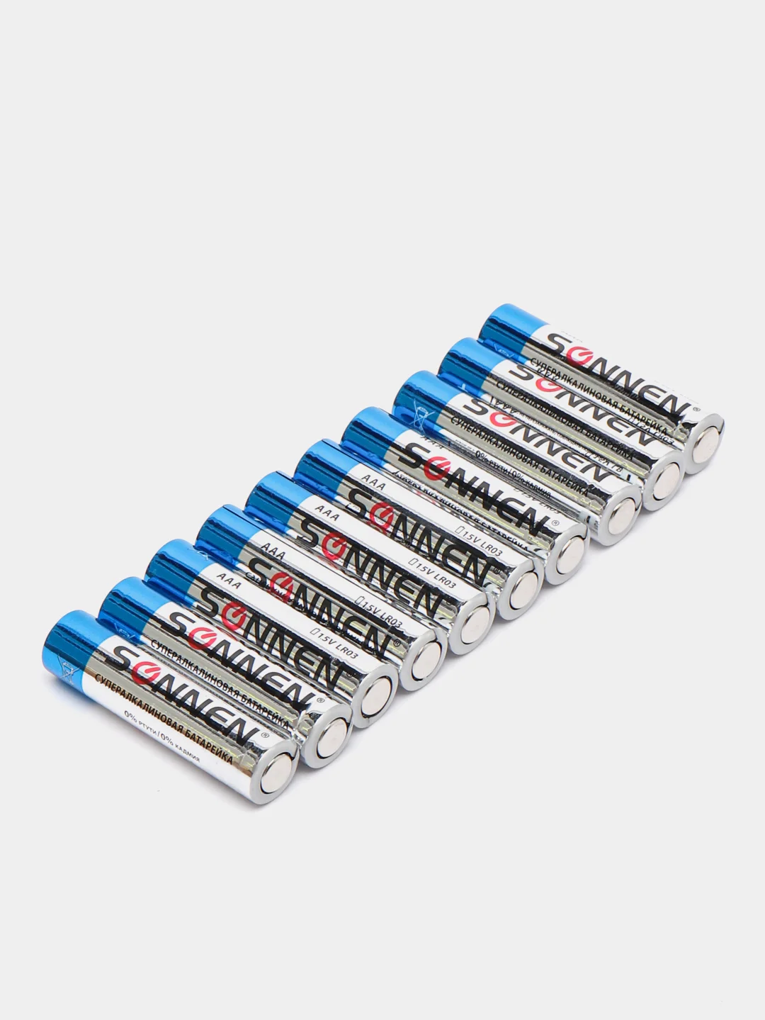 Батарейки КОМПЛЕКТ 10шт, SONNEN Super Alkaline, AAA (LR03,24А) мизинчиковые, 454232