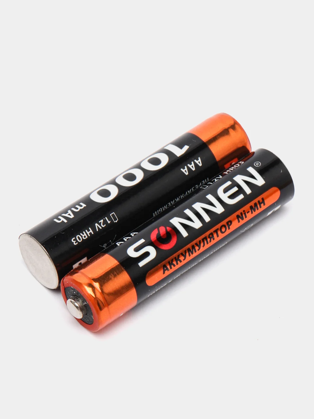Батарейки аккумуляторные КОМПЛЕКТ 2шт, SONNEN, ААA (HR03), Ni-Mh,1000mAh,в блистере,454237