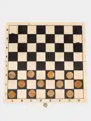 Шашки классические, деревянные, лакированные, доска 29*29см, "Золотая сказка", 664673