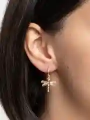 Золотой серьги Стрекозы металлические