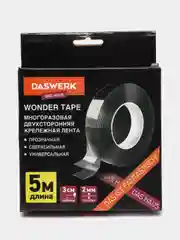 Скотч Daswerk Nano Tape, многоразовый, двухсторонний, прозрачный, 5м*30мм, 2мм