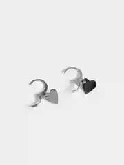 Серебряный серьги Сердце металлическое