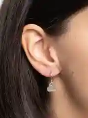 Серебряный серьги Сердце металлическое