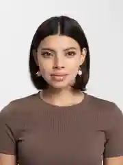 Розовый серьги с меховым помпоном