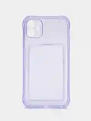 Лавандовый чехол для iPhone XR, 11, 12, 13, 14, Pro, Pro Max, 7, 8+, с карманом для карт, прозрачный