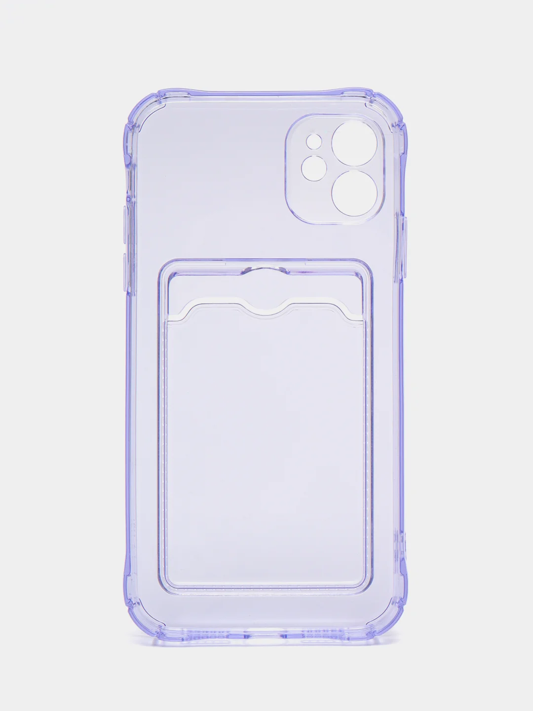 Лавандовый чехол для iPhone XR, 11, 12, 13, 14, Pro, Pro Max, 7, 8+, с карманом для карт, прозрачный