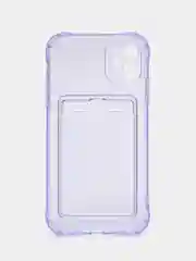 Лавандовый чехол для iPhone XR, 11, 12, 13, 14, Pro, Pro Max, 7, 8+, с карманом для карт, прозрачный