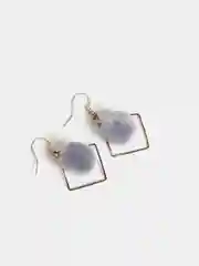 Серый серьги с меховым помпоном