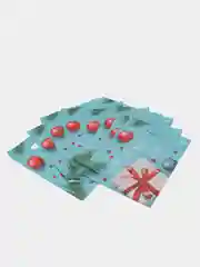 Голубой новогодние пакеты, 10 штук, 20 х 30 см