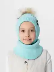 Бирюзовый детская шапка, зима