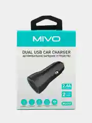 Белый автомобильное зарядное устройство, 2 USB, 2,4А