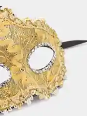 Серебряный маска карнавальная кружевная "Ажур"