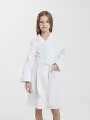 Белый халат махровый детский, хлопок, с капюшоном и поясом
