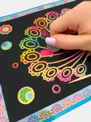 Рыжий раскраска-царапка большая, 19*26 см