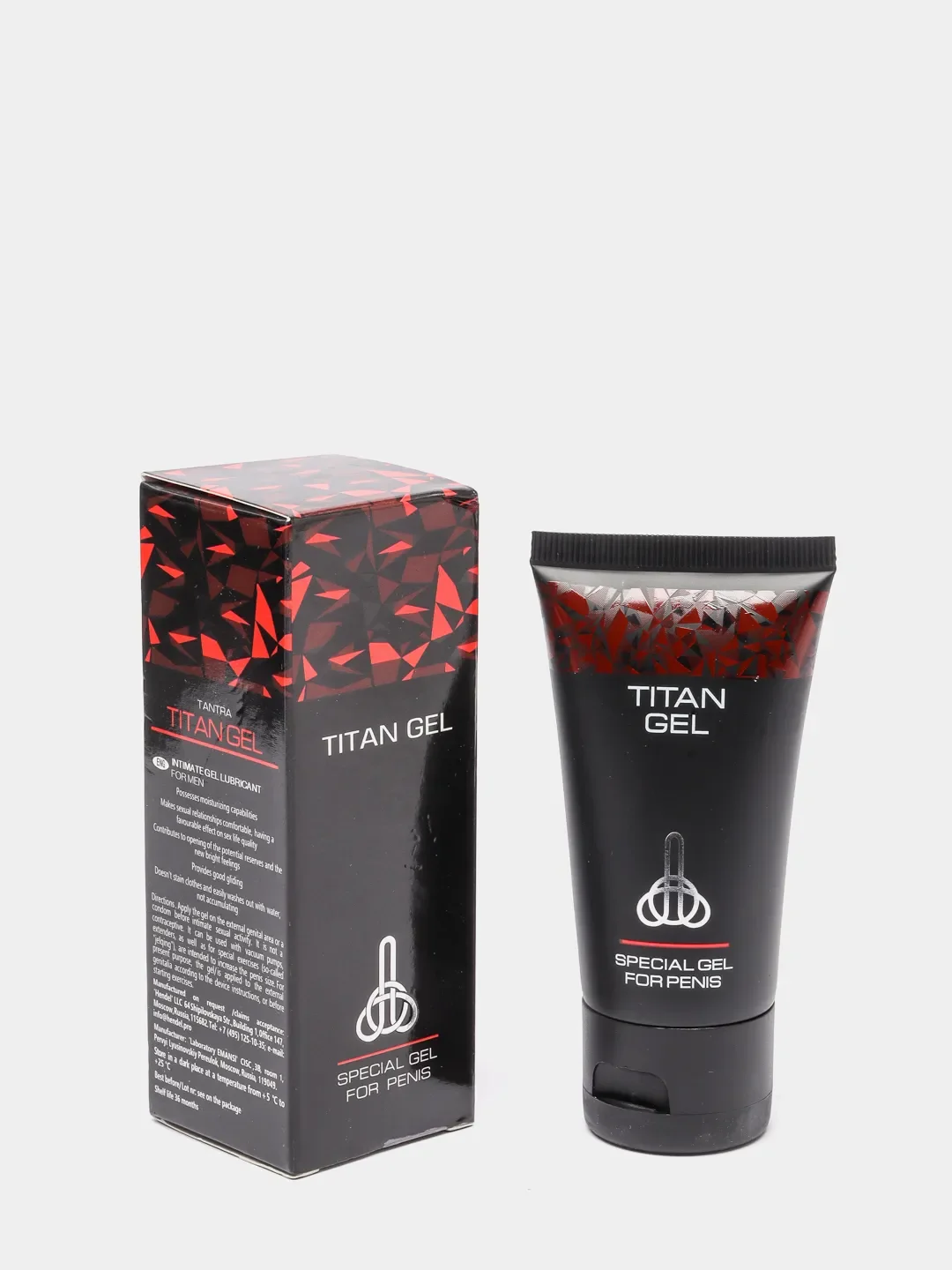 Черный крем-гель лубрикант для мужчин TITAN GEL TANTRA для увеличения члена