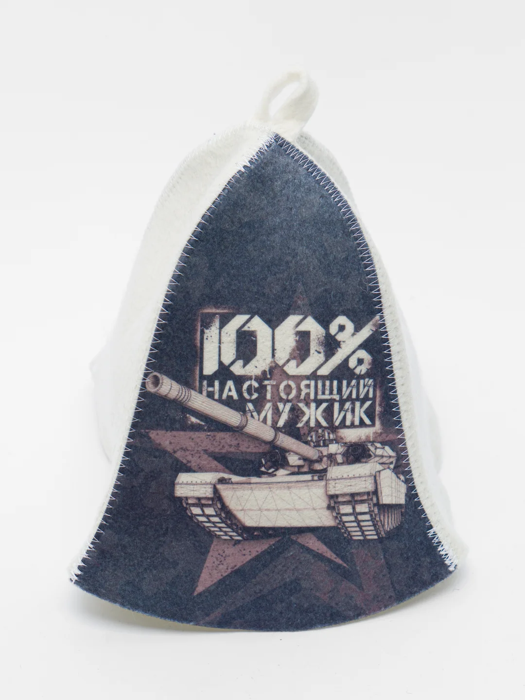 Шапка для бани, с принтом "100% мужик"