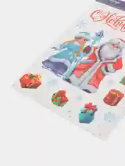 Бордовый новогодняя наклейка на окно
