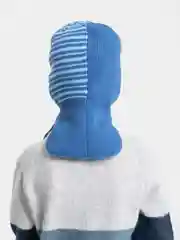 Синий меланж шлем для мальчика утепленный