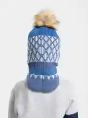 Синий шапка детская, с помпоном