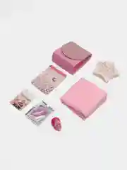 Розовый подарочный набор для девушки, клатч, палантин, косметика