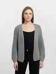 Серый кардиган вязанный, оверсайз