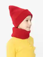 Красный комплект шапка и снуд унисекс