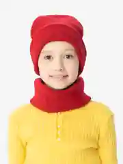 Красный комплект шапка и снуд унисекс