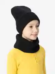 Черный комплект шапка и снуд унисекс