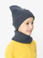Синий меланж комплект шапка и снуд унисекс